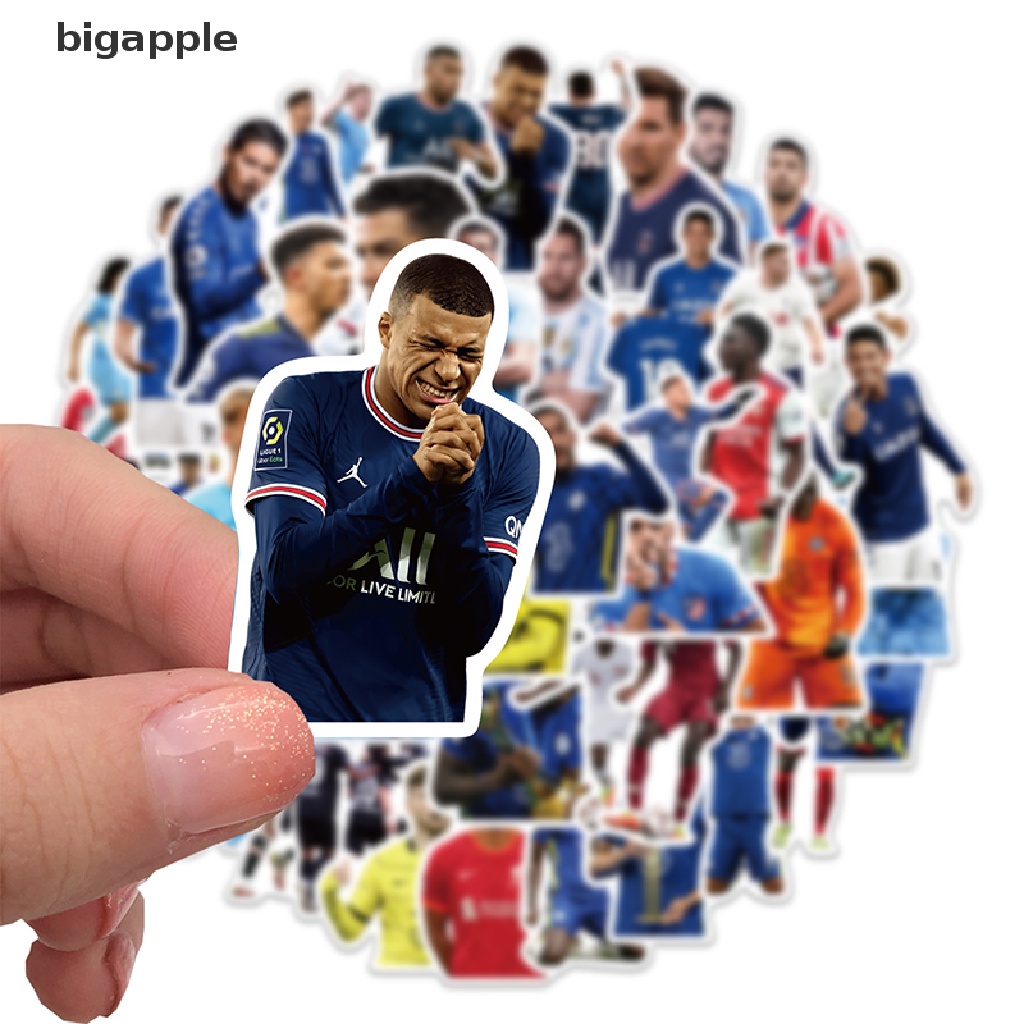 Set 50 Đề Can Dán Trang Trí Va Li / Laptop / Guitar Hình Ngôi Sao Bóng Đá Phong Cách Graffiti