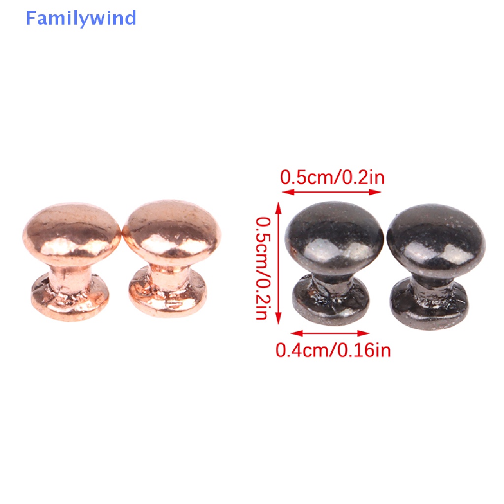 Set 8 Tay Nắm Cửa / Ngăn Kéo Tủ Hình Tròn Trang Trí Nhà Búp Bê Tỉ Lệ 1: 12