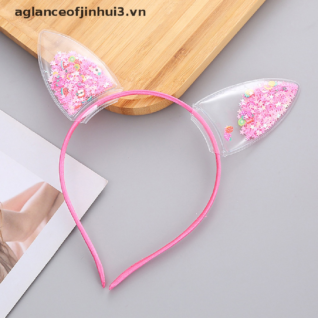 ~ Afhvn ~ Băng Đô Trong Suốt Phối Kim Tuyến Lấp Lánh Thời Trang Cho Bé Gái