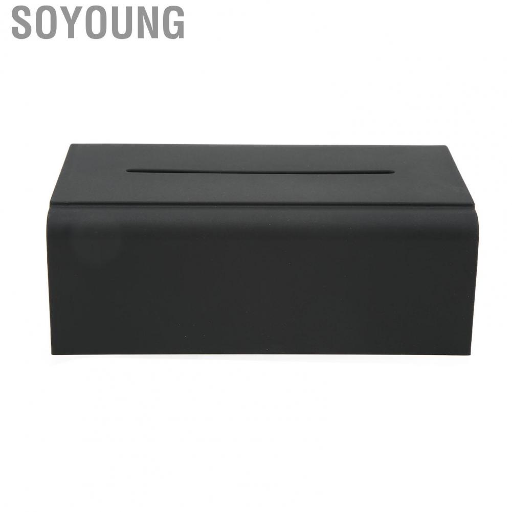 Soyoung Car Tissue Box  Abrasion Resistant Elastic Band Silicon Center Console Easy To Clean for Model 3