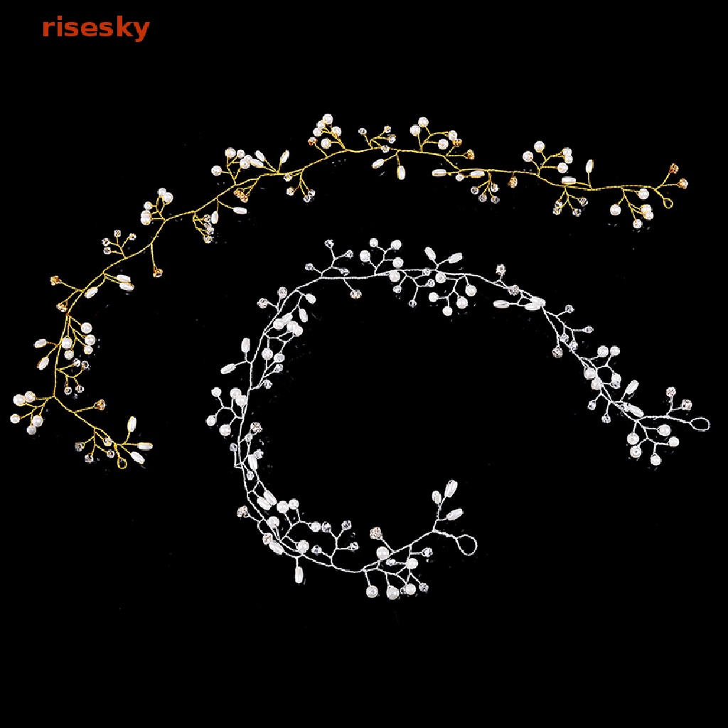 Băng Đô Đính Ngọc Trai Giả 50cm Cho Cô Dâu