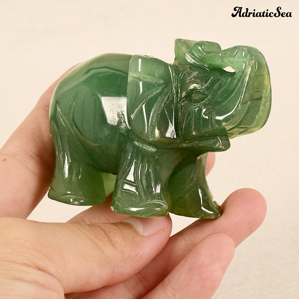 Tượng Voi Bằng Đá Ngọc Bích Nhân Tạo 3.8cm