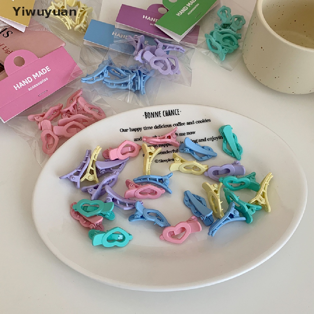 < Yiwuyuan > Set 5 Kẹp Tóc Càng Cua Hình Trái Tim Phong Cách Hawaii Hàn Quốc Cho Bé Gái