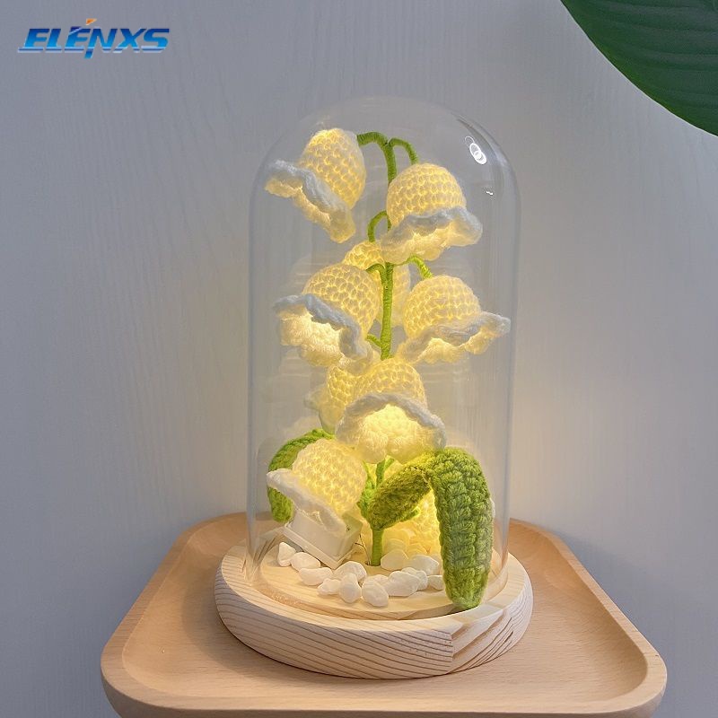 Bình Hoa Đan Len Thủ Công # Đèn Ngủ Thiết Kế Độc Đáo Sáng Tạo # Đèn Led Hình Bông Hoa Bằng Len Dệt Kim Độc Đáo Xinh Xắn # Cuộn Len handmade Xinh Xắn Chất Lượng