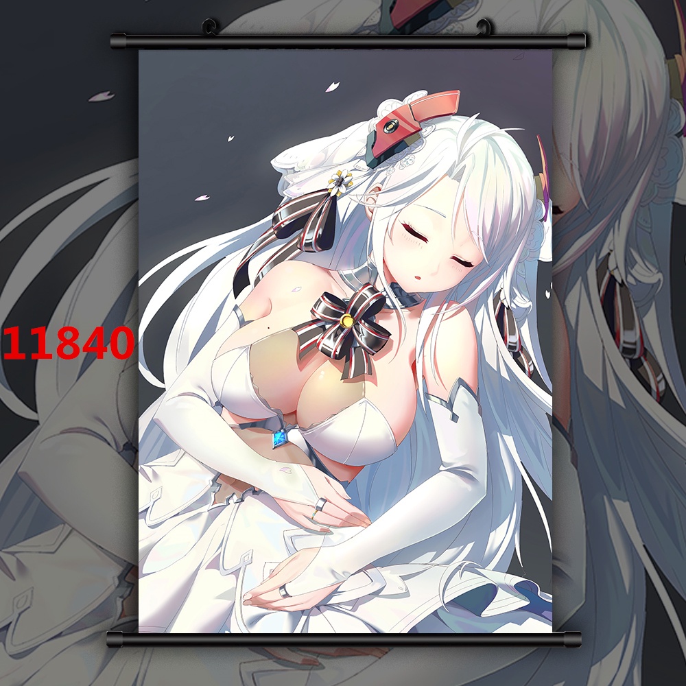 Tranh Sơn Dầu Vẽ Tay DIY Hình Cô Dâu Đám Cưới Anime Azur Lane Prinz Eugen Nhật Bản
