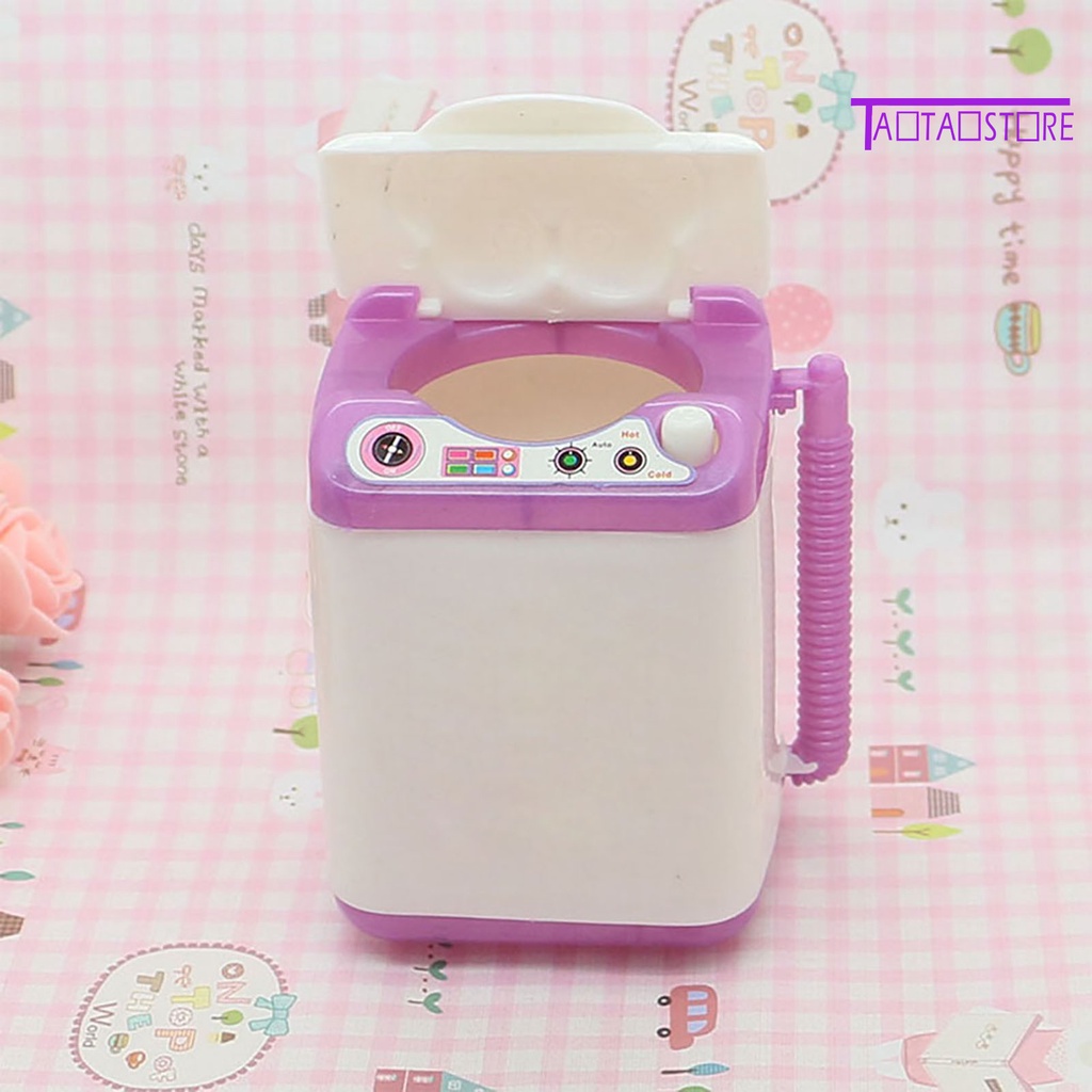 Máy Giặt Đồ Chơi Mini Bằng Silicon Dễ Thương Cho Nhà Búp Bê