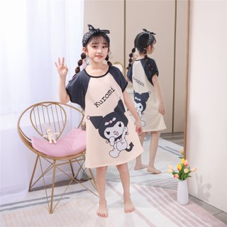 Đồ Ngủ bé gái ,   Bộ Đồ Ngủ Ngắn Tay Họa Tiết Hoạt Hình Thời Trang Mùa Hè Cho Trẻ Em Gái 3-5-8-14 Tuổi