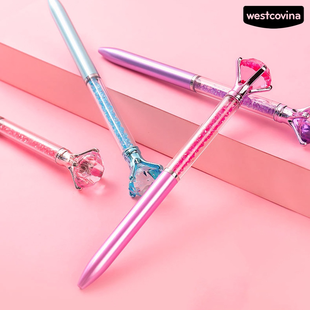 [COD]♪Set 8 Bút Viết Lõi Pha Lê Nhân Tạo Ngòi Xoay Không Đổi Màu Chính Xác