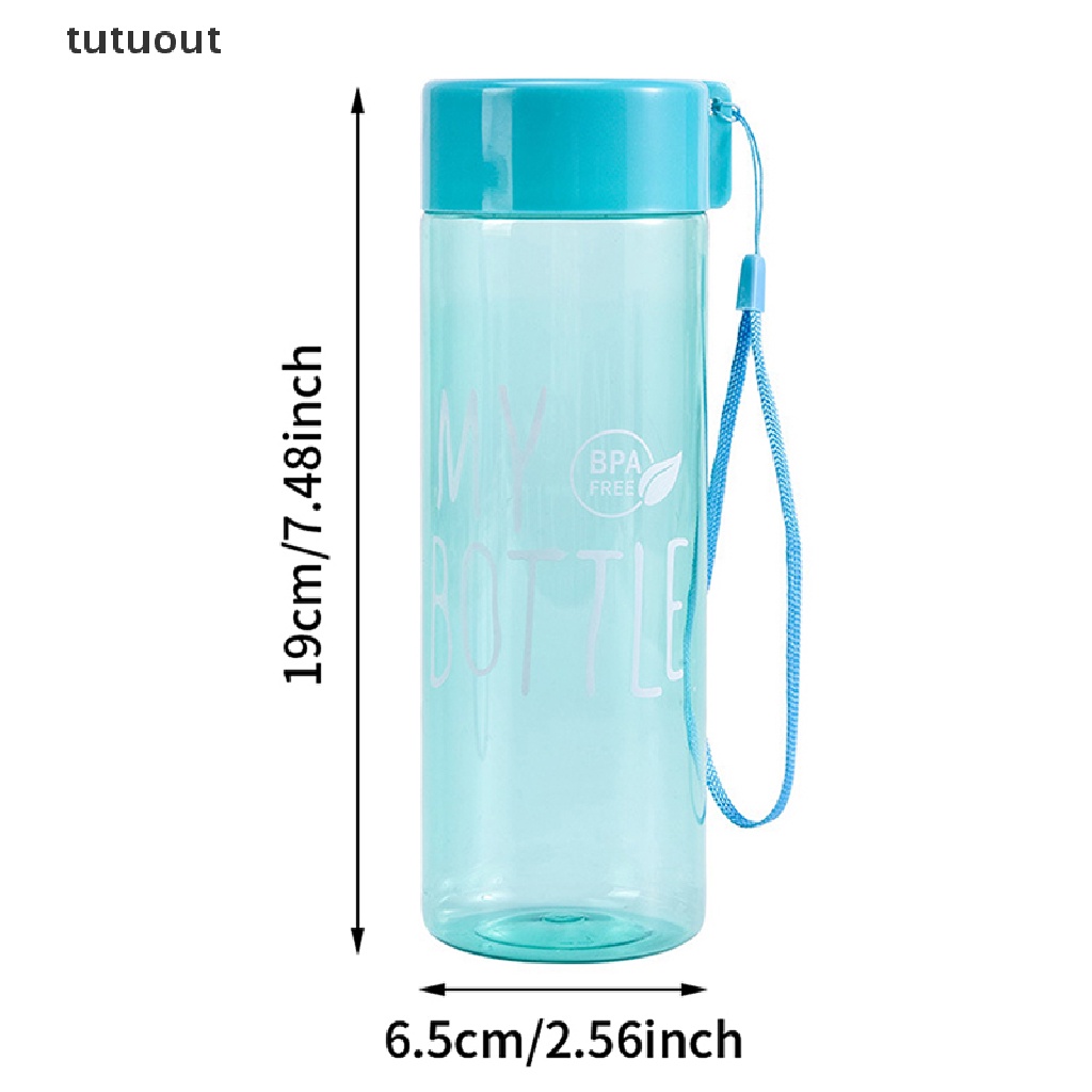 Bình Nước Thể Thao 500ml Bằng Nhựa Chống Rơi Có Dây Đeo