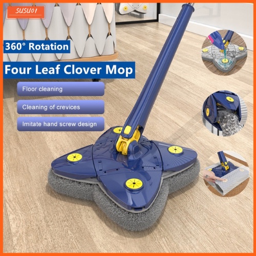 Dụng Cụ Đa Năng Xoay 360 Độ° Cây Lau Nhà Cỏ Bốn Lá Dạng Xoay Tự Động Có Thể Điều Chỉnh