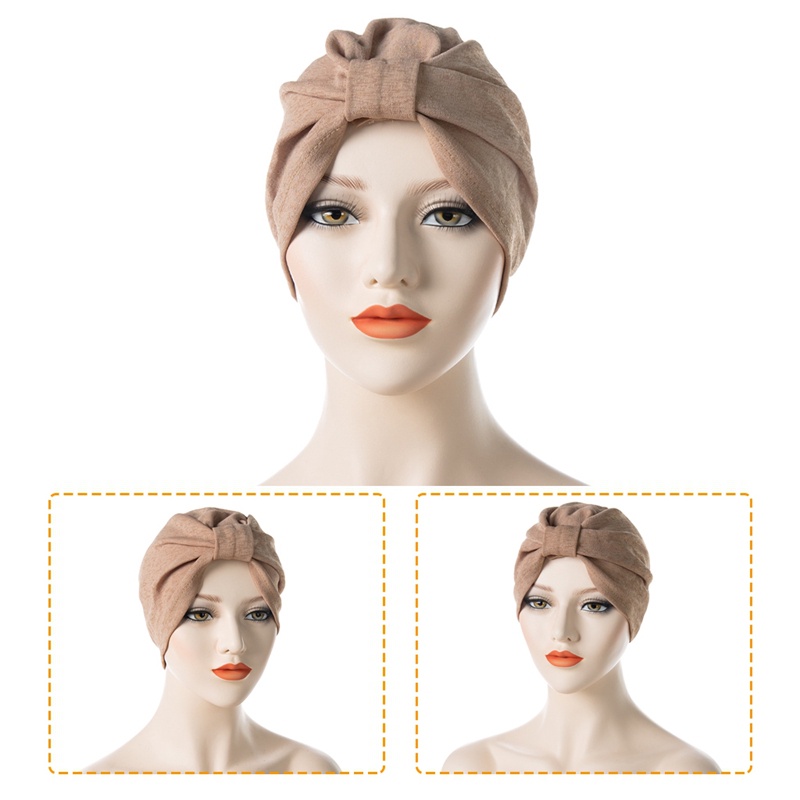 Ygt Mũ Turban Thắt Nút Màu Trơn Thời Trang Cho Phụ Nữ Hồi Giáo