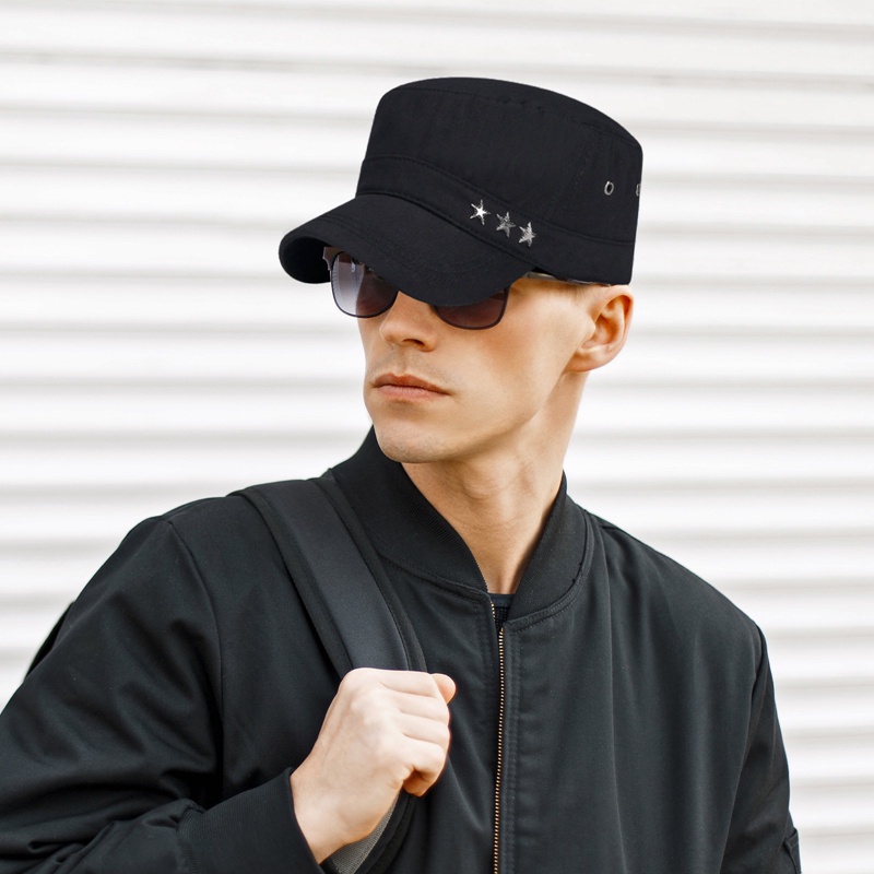 Mũ Lưỡi Trai Chất Liệu Cotton Phong Cách Quân Đội Cổ Điển Thời Trang Xuân Thu Cho Nam