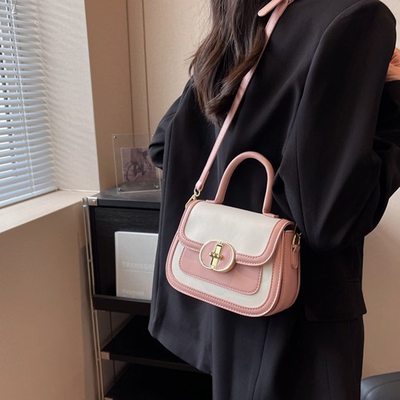 Túi Đeo Vai Hình Vuông Nhỏ Cầm Tay Có Khóa Nam Châm Màu Sắc Nổi Bật Cá Tính Cho Nữ