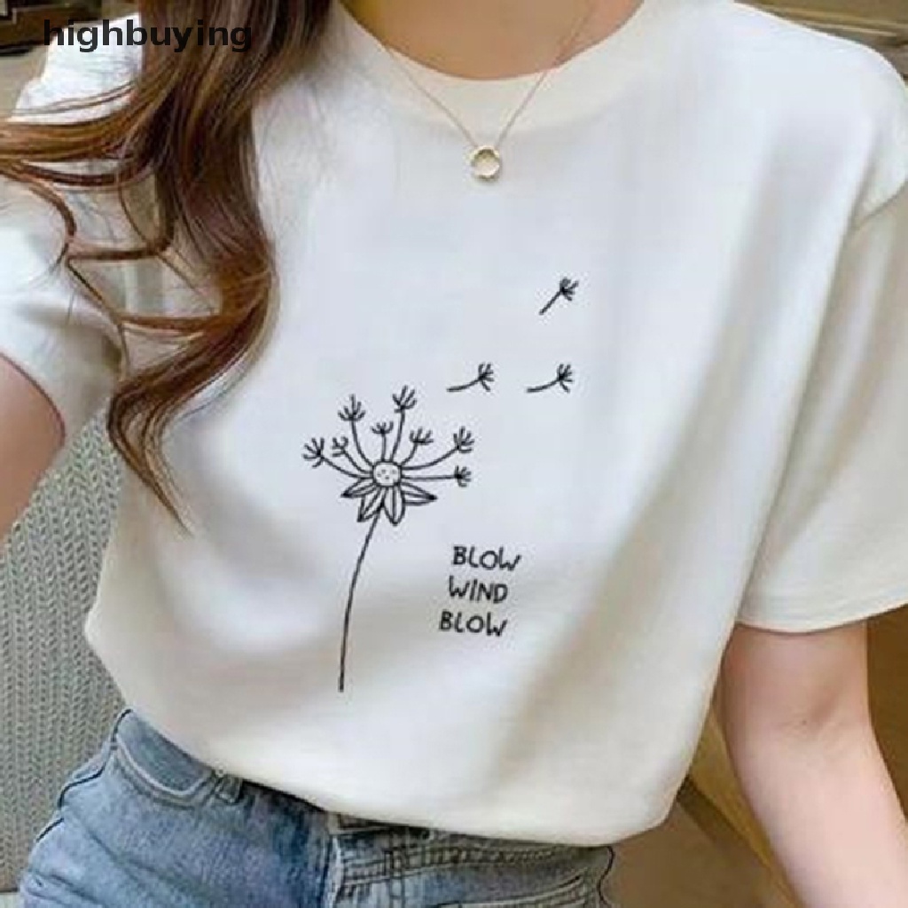 Áo Thun Tay Ngắn Cổ Tròn In Hình Pring Dễ Thương Cho Nữ