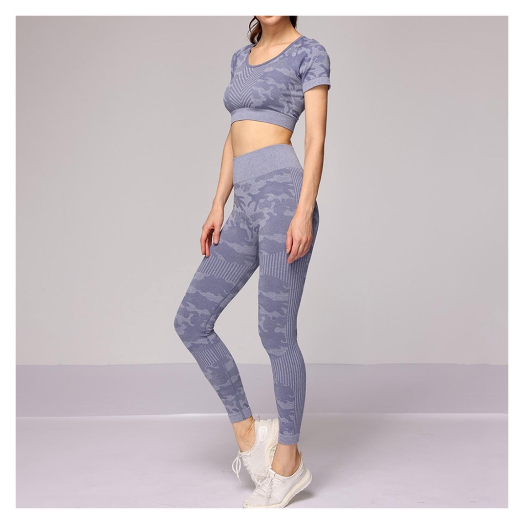 Bộ Đồ Thể Thao 2 Mảnh Thấm Hút Mồ Hôi Lưng Cao Cho Nữ