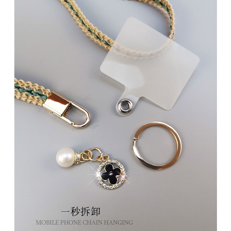 Mobile Dây Đeo Điện Thoại Dạng Treo Dài Đính Hạt Ngọc Trai Không Dệt Tay Phong Cách Thời Trang Dành Cho Nữ