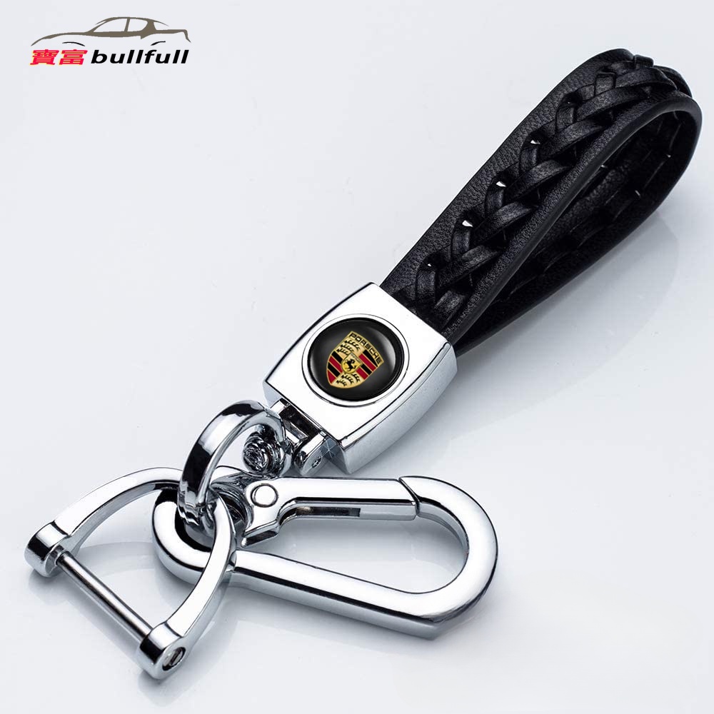 Porsche Porsche Porsche Soft Boutique Da cừu Thời trang Da kim loại Logo ô tô Móc khóa Móc khóa