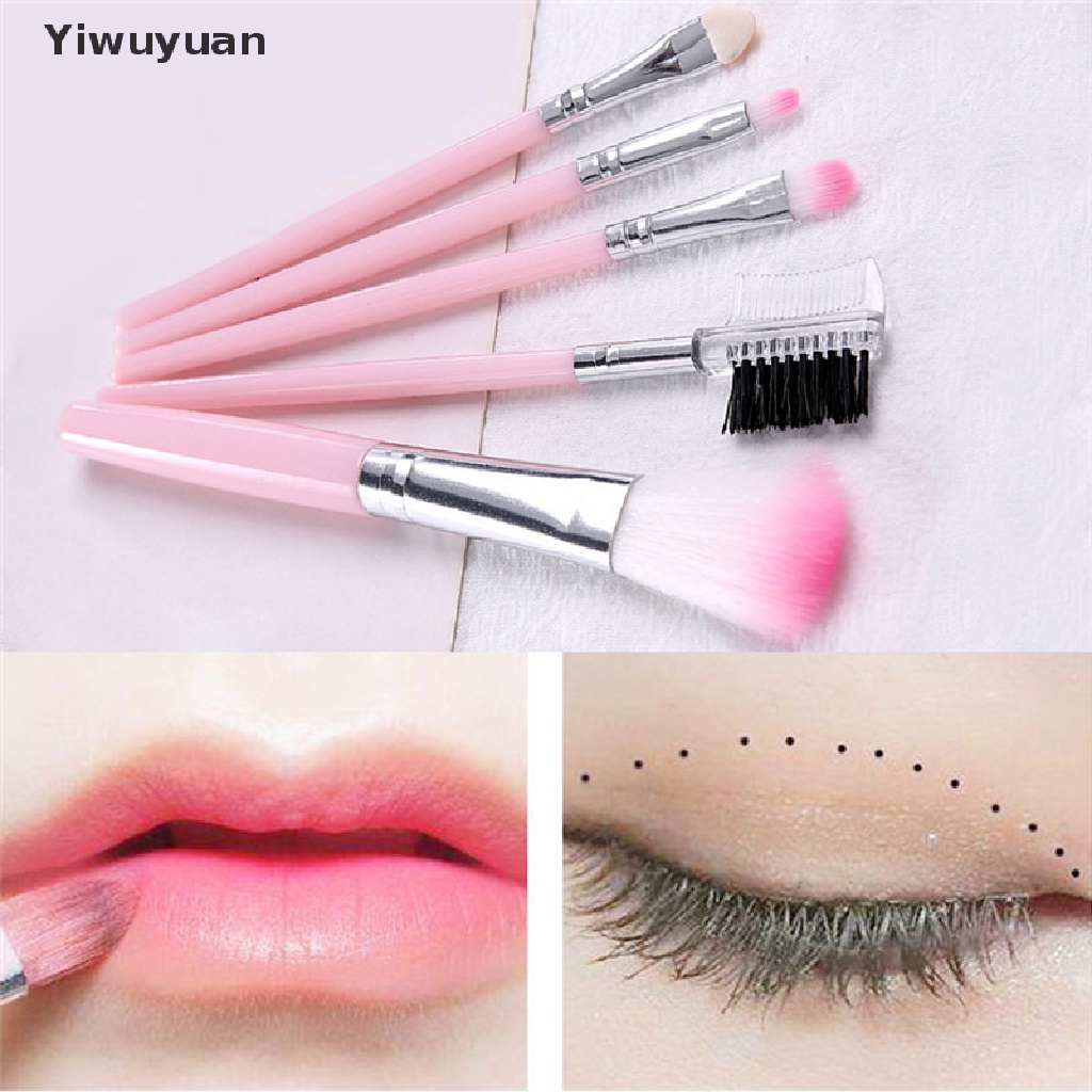 < Yiwuyuan > Bộ 5 Cọ Trang Điểm Mắt Môi Đa Năng Cho Nữ