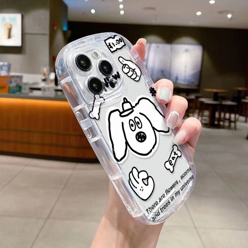 ✅Ốp Điện Thoại Mềm Chống Sốc Hình Cún Tai To Màu Trắng N1JX Cho Apple / promax8p7 / 12xsxr / White 1113