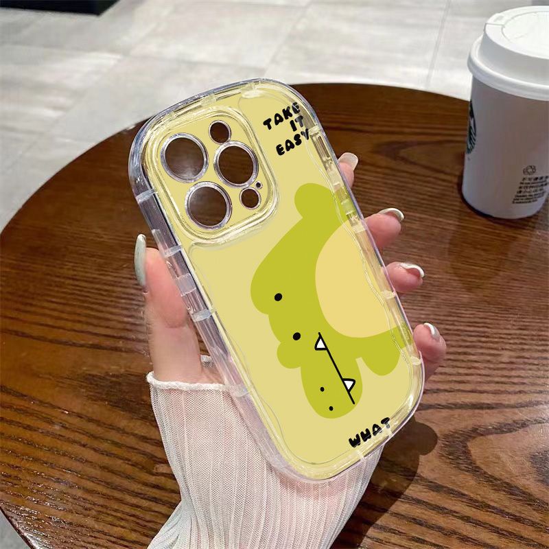 ✅Ốp Điện Thoại Mềm Trong Suốt Chống Sốc In Hình Khủng Long Xanh Lá Cho Iphone 11xrxs 128p7 / Promax 1413 / GNAV