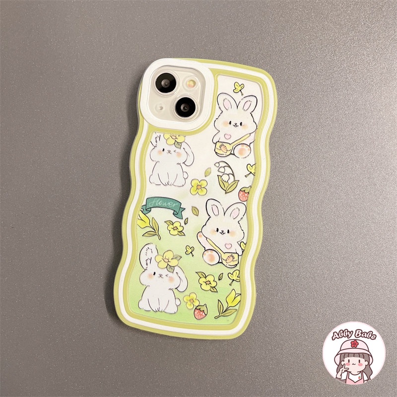 Ốp Điện Thoại TPU Mềm Chống Mồ Hôi In Hình Thỏ Trắng Có Giá Đỡ Cho Iphone 14 Pro Max 11 12 11 Pro Max X XS