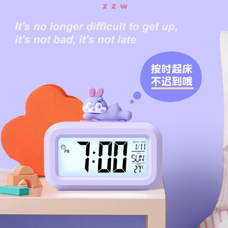 Đồng Hồ Báo Thức Kỹ Thuật Số Đèn LED Đa Năng Hình Chú Heo Dễ Thương Trang Trí Phòng Ngủ