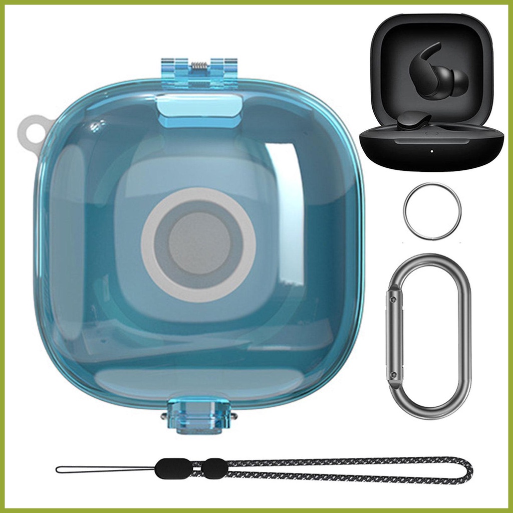 Vỏ Bảo Vệ Hộp Sạc Tai Nghe Beats Fit Pro Bằng TPU Trong Suốt Chống Sốc Kèm Móc Và Dây Đeo Tiện Dụng