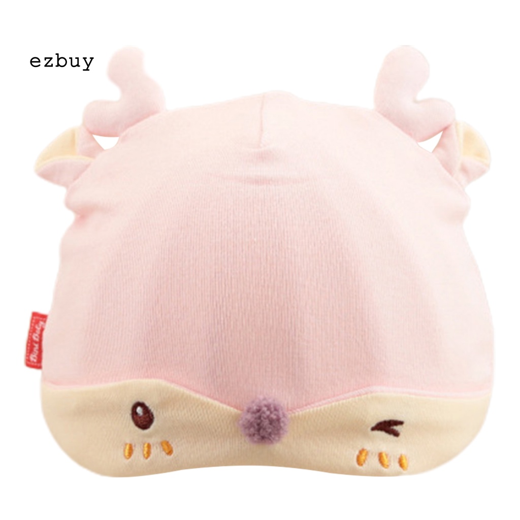 Mũ Trùm Đầu Bằng Vải Cotton Thoải Mái Thiết Kế Tai Hươu Đáng Yêu Dành Cho Bé 0-4 Tháng Tuổi