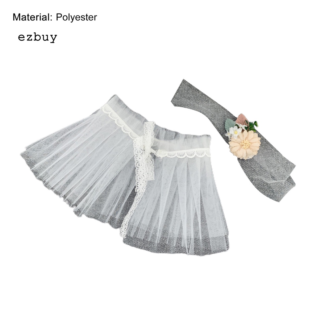 1 Set Váy Tutu Siêu Mềm Kèm Băng Đô Hoa Làm Đạo Cụ Chụp Ảnh Cho Bé Gái