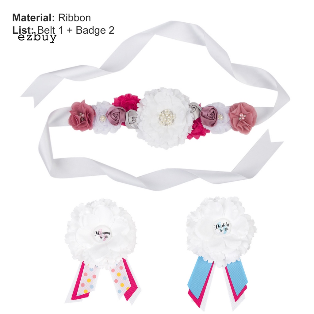 Set 3 Dây Ruy Băng Thắt Nơ Màu Trắng Di Động Dùng Chụp Ảnh Cho Mẹ Bầu
