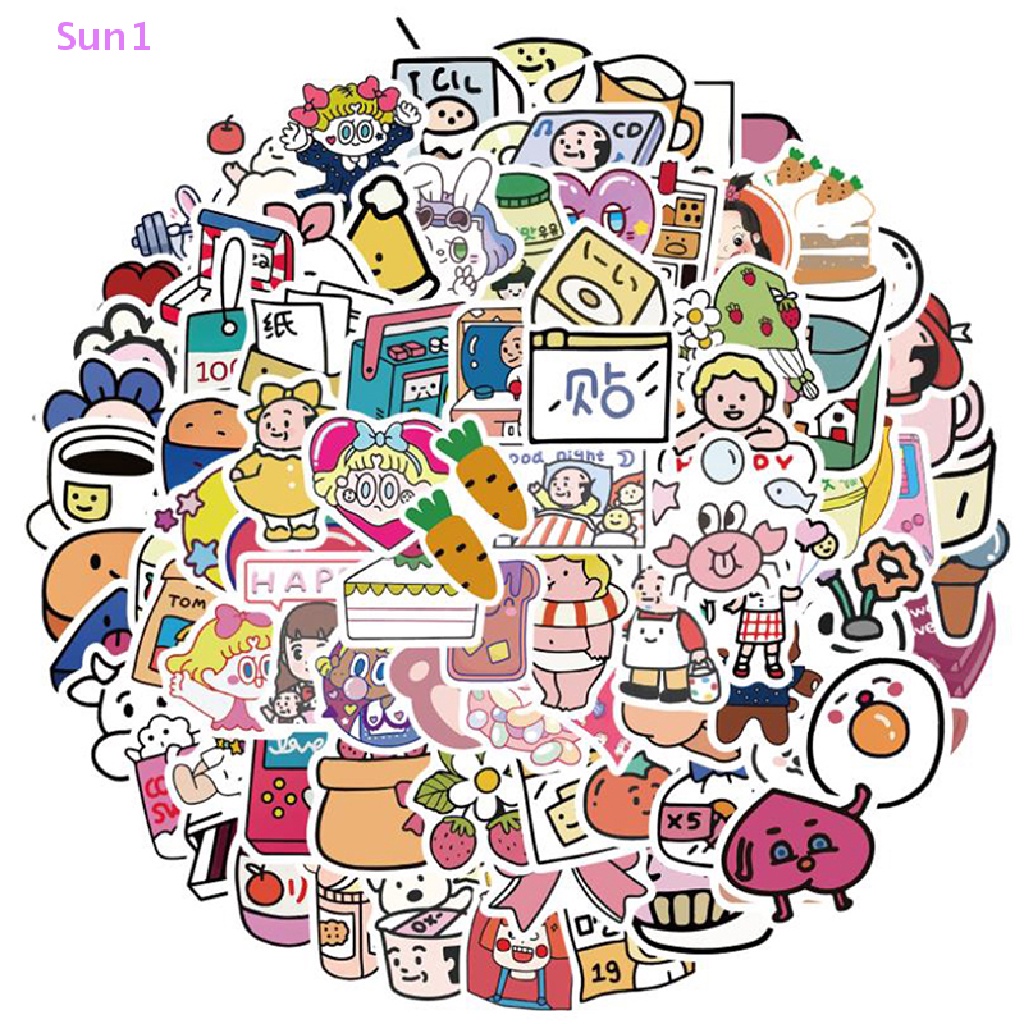 Set 1 > 90 Sticker Họa Tiết Hoạt Hình Dễ Thương Bắt Mắt