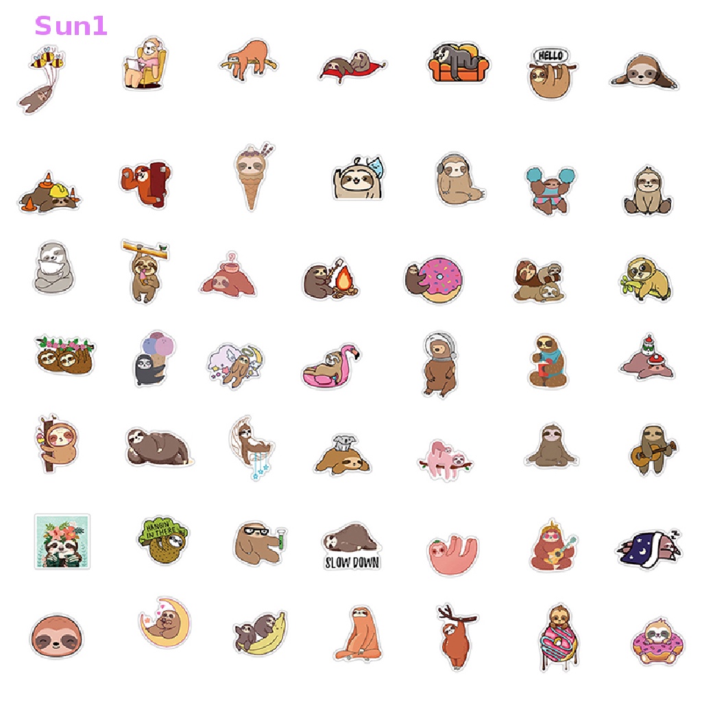 Bộ 100 Miếng Dán Chống Nắng Sun1 > 100 Hình Động Vật Dễ Thương Trang Trí Bình Nước / Ván Trượt / Xe Đạp DIY