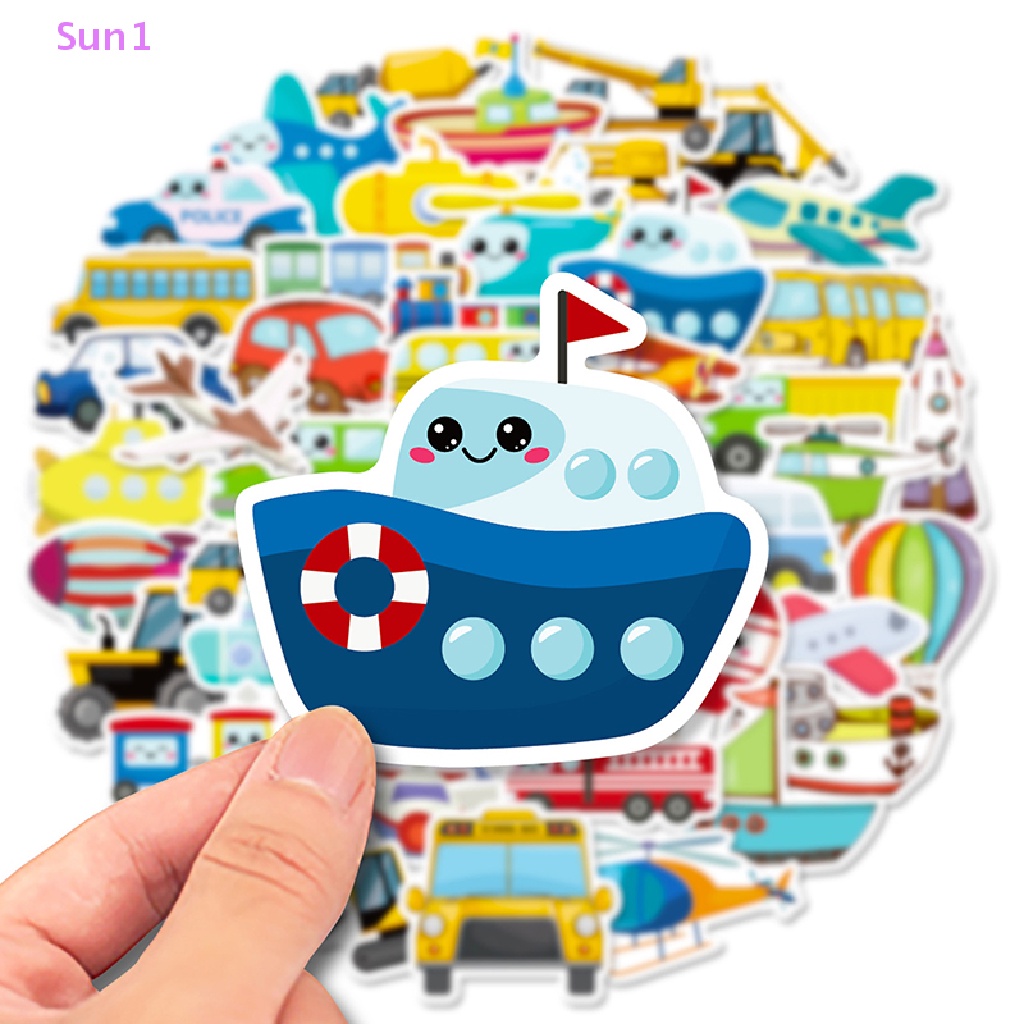 Bộ 50 Miếng Dán Họa Tiết Giao Thông Hoạt Hình Graffiti Trang Trí Ván Trượt / Máy Tính / Điện Thoại