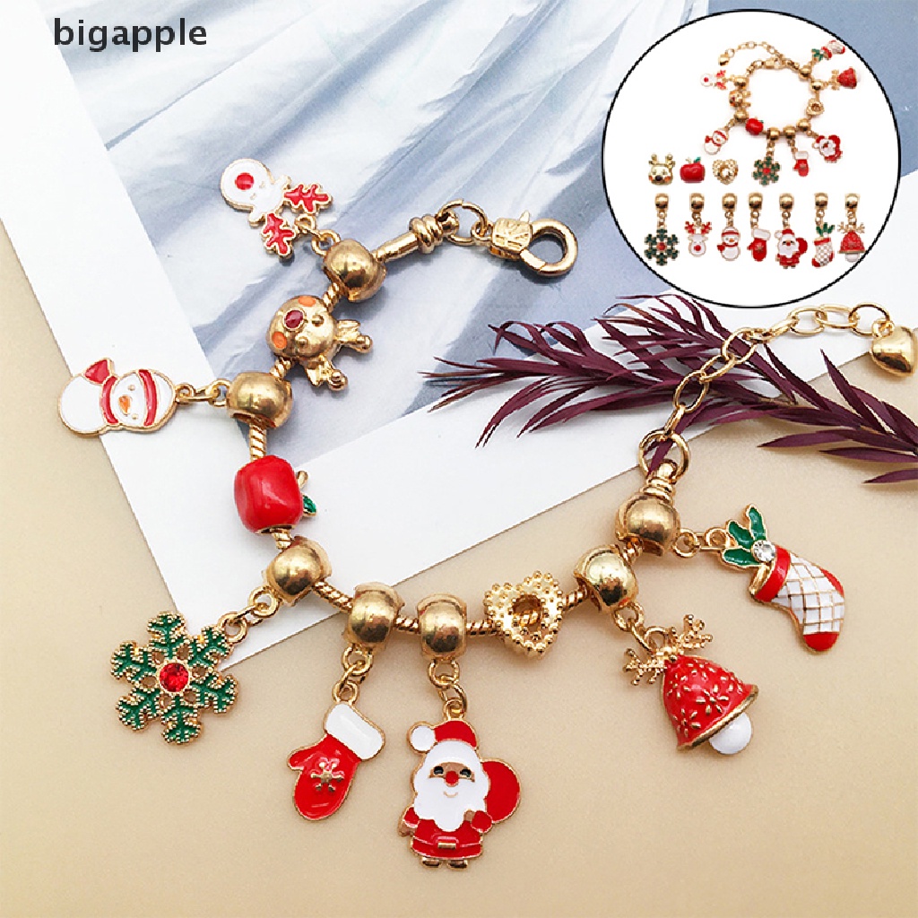 1 Set Hạt Charm Phong Cách Giáng Sinh Dùng Để Làm Trang Sức Thủ Công