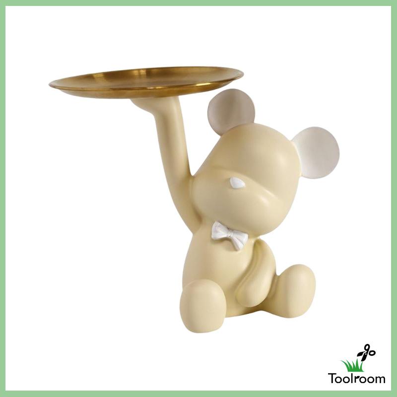 Giá Đỡ Chìa Khóa / Đồ Ăn Vặt Bằng Nhựa Resin Thủ Công Hình Gấu Để Bàn Trang Trí