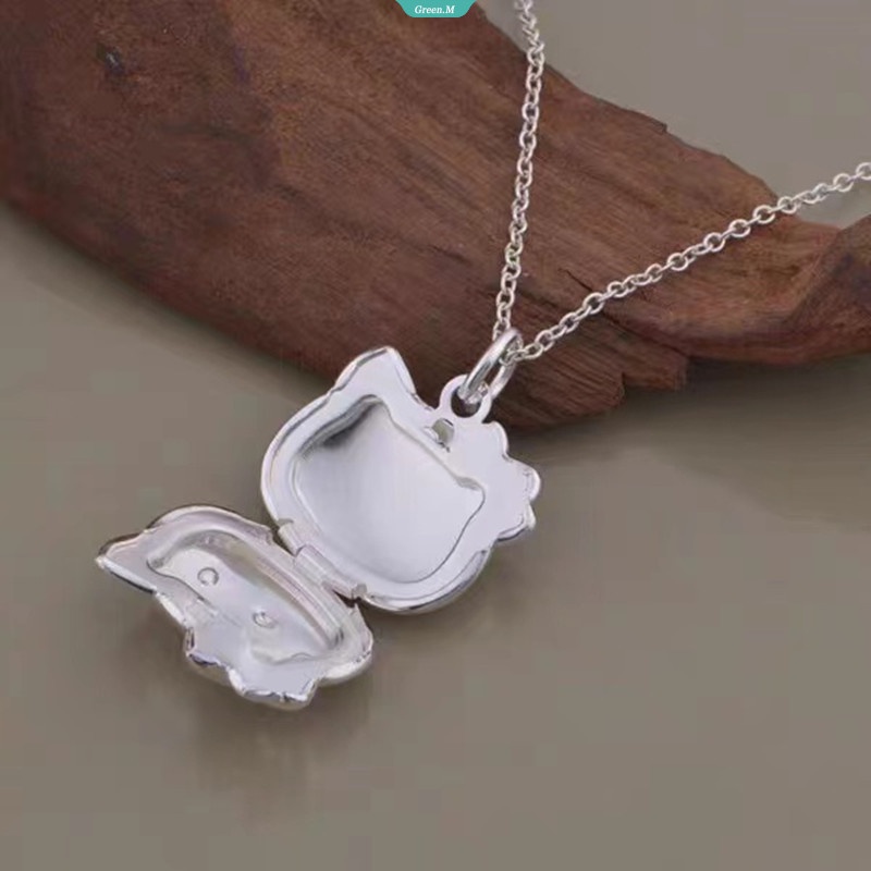 Dây Chuyền Mặt Hoạt Hình Hello Kitty Dễ Thương Có Thể Mở Để Trang Trí Ảnh Cho Bạn Gái