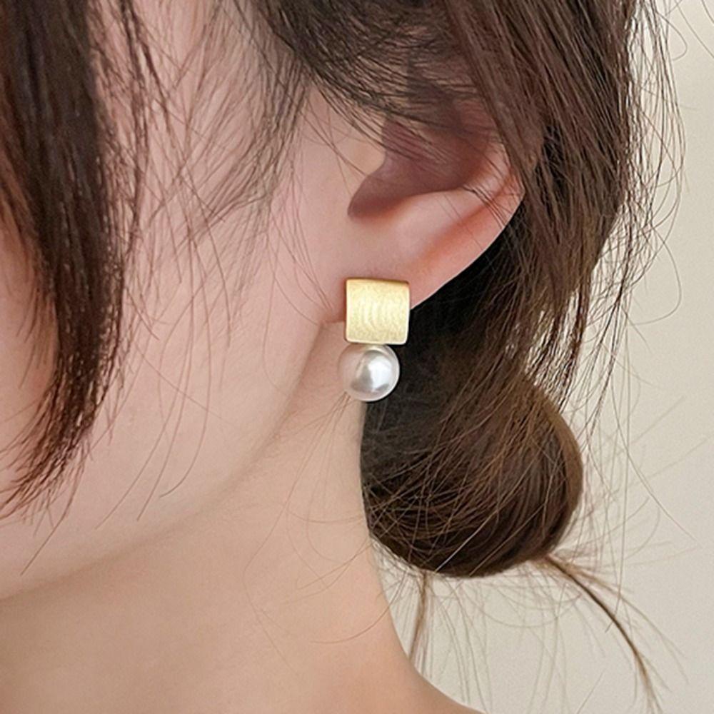 Bông Tai Đinh Tán Hình Vuông WMES15H Thời Thượng|Khuyên Tai Hình Học Phong Cách Hàn Quốc Đơn Giản Tinh Tế