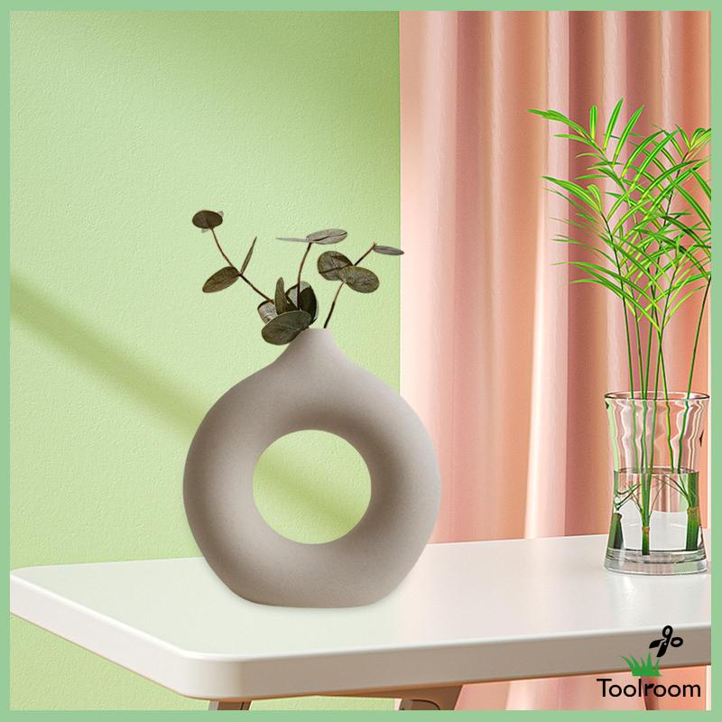 Bình Hoa Sứ Hình Tròn Thiết Kế Tối Giản Hiện Đại Trang Trí Nhà Bếp