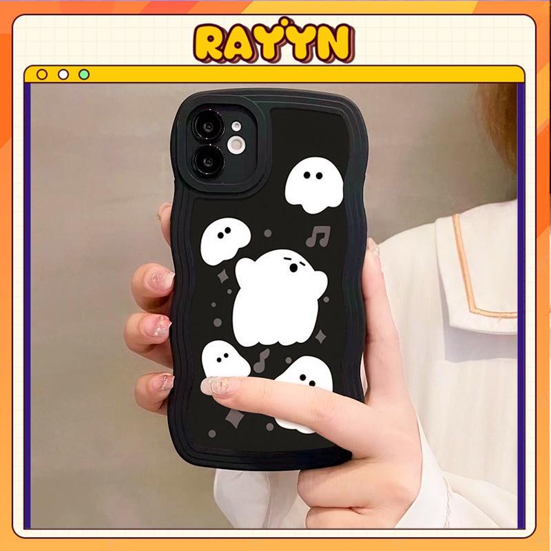 Ốp Điện Thoại Viền Gợn Sóng Hình Ma Cho iPhone 11 12Pro 13 14Promax 6s 7 / 8 / SE 6P 8Plus X XR XS Max 12 / 13mini 14plus