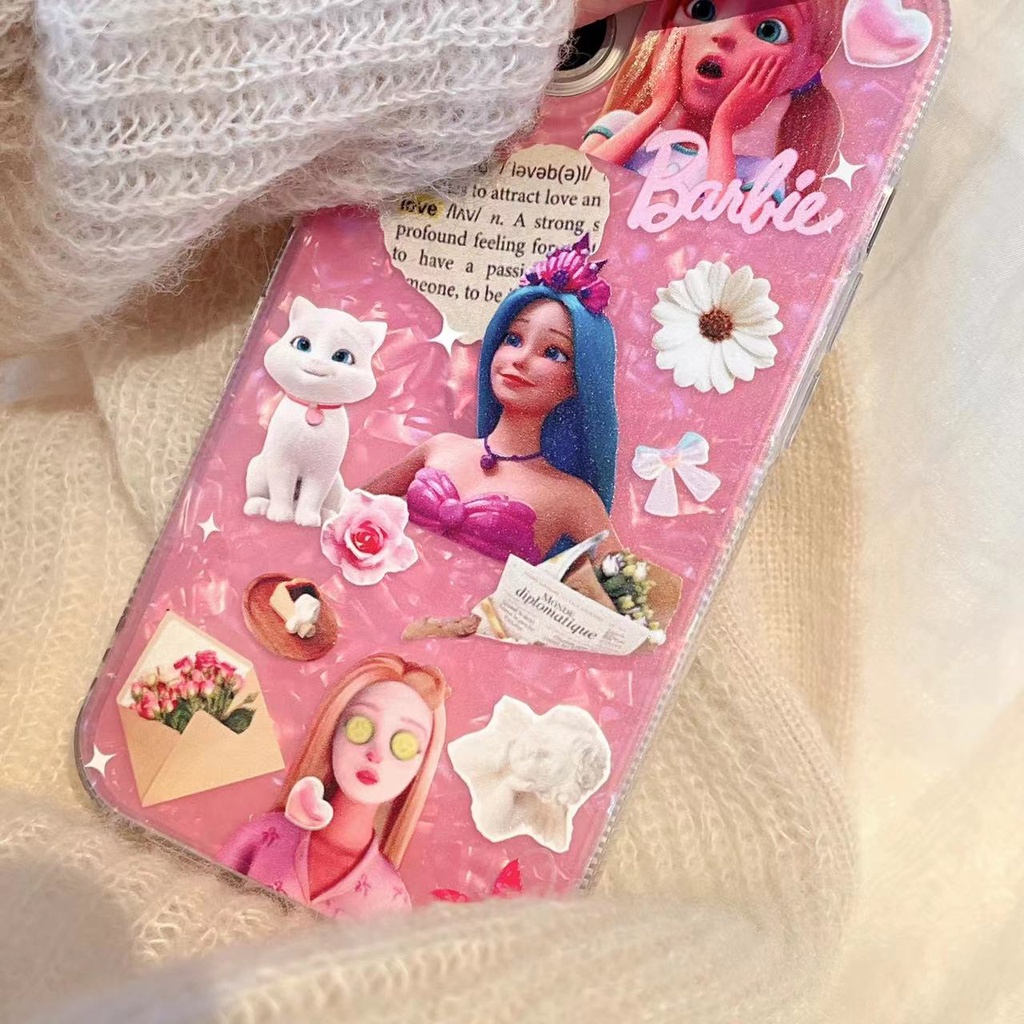 Ốp Điện Thoại TPU Silicon Mềm Trong Suốt Chống Sốc Chống Rơi In Họa Tiết Công Chúa Barbie Dễ Thương Dành Cho iPhone 14 Pro Max 13 12 11