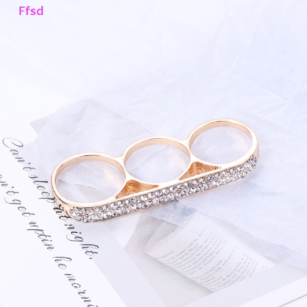 {Ffsd} Nhẫn Đeo Khớp Ngón Tay Ba Ngón Bằng Thép Không Gỉ Tối Giản Làm Quà Tặng Trang Sức Thời