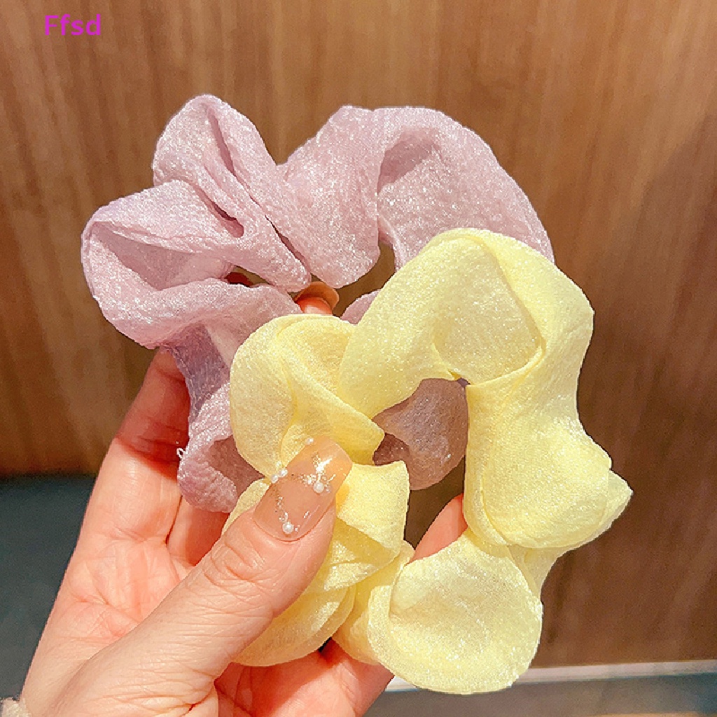 {Ffsd} Dây Cột Tóc Hai Lớp Hình Phô Mai Lớn Với Dây Buộc Tóc Cảm Giác Cao Cấp Thanh Lịch Đa Năng * Hàng Bán Chạy