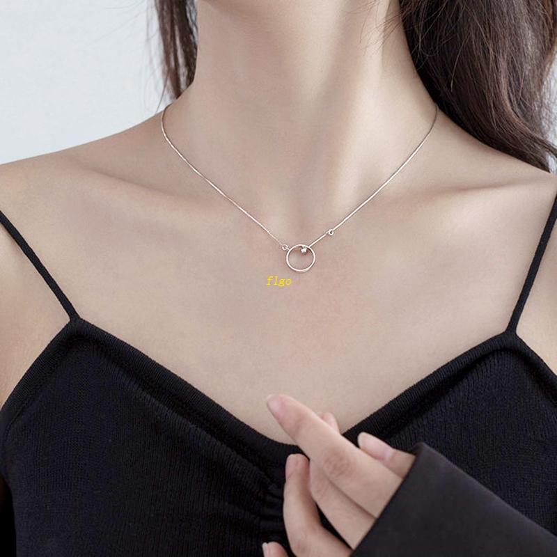 Flgo Vòng cổ Hợp Kim Mặt Tròn Thời Trang Cho Nữ