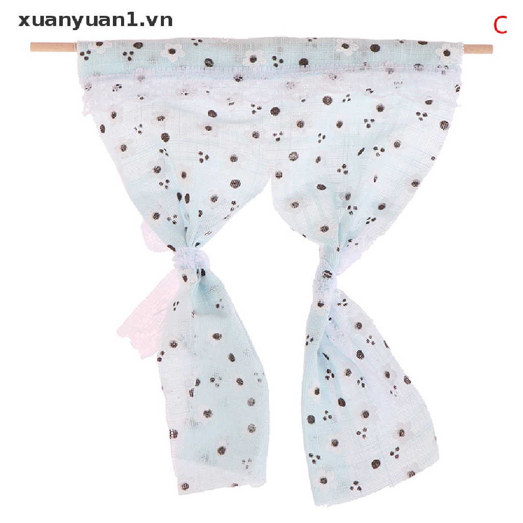 1 Rèm Cửa Ren Hoa Cúc Xinh Xắn Cho Nhà Búp Bê Tỉ Lệ 1: 12
