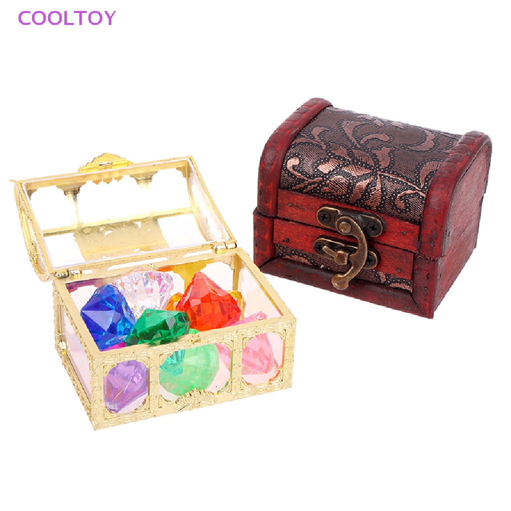 Cooltoy Bộ 10 Viên Đá Kim Cương Lớn Nhiều Màu Sắc Đồ Chơi Bể bơi Lội Hộp Kho Báu