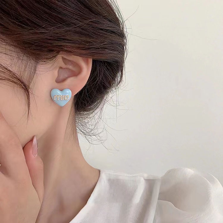 Bông Tai Hình Trái Tim Màu Kẹo Ngọt Thời Trang Mùa Xuân 2023 Cho Nữ