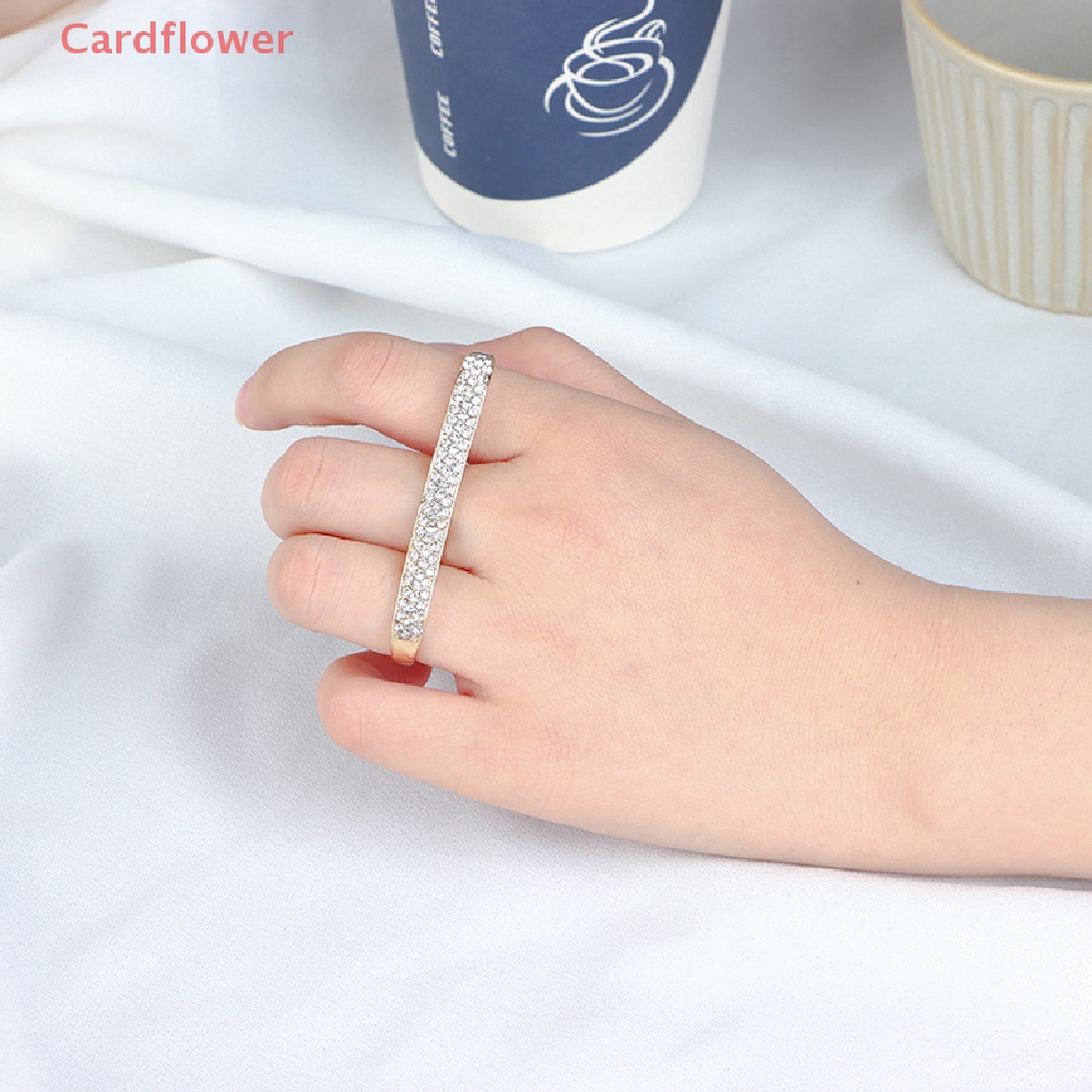 < Cardflower > Nhẫn Đeo Ba Ngón Tay Đơn Giản Bằng Thép Không Gỉ Thời Trang Làm Quà Tặng Trang Sức