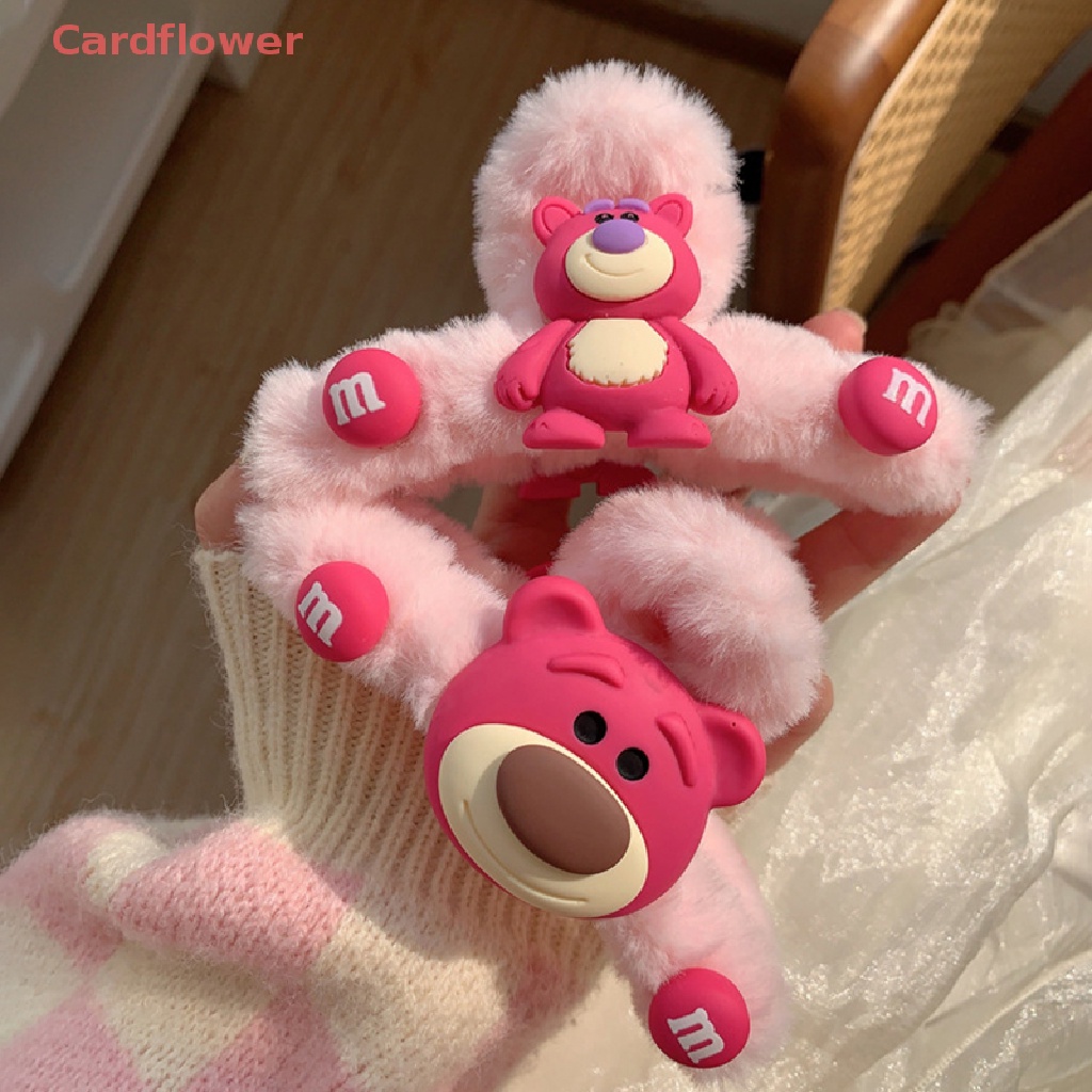 < Cardflower > Kẹp Tóc Hoạt Hình Gấu Dâu Tây Ba Chiều Dễ Thương Trang Điểm Mặt Cho Nữ Và Bé Gái Mới