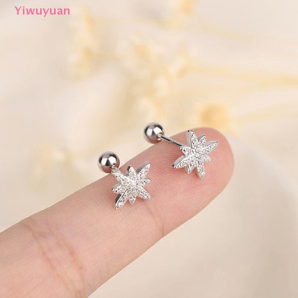 1 Đôi Khuyên Tai Đính Đá Zircon Hình Ngôi Sao Thời Trang Mới