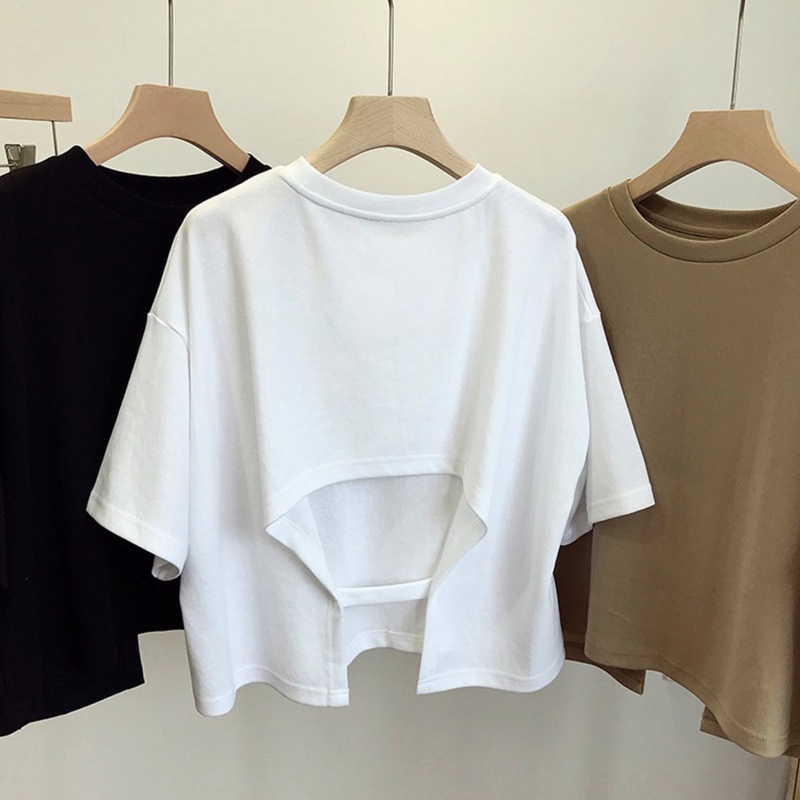 Áo Thun Lửng Ngắn Tay Thời Trang Xuân Hè Cho Nữ